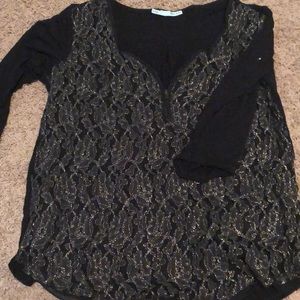 Maurices black lace shirt